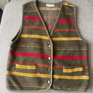 vintage boiled wool sleeveless vest